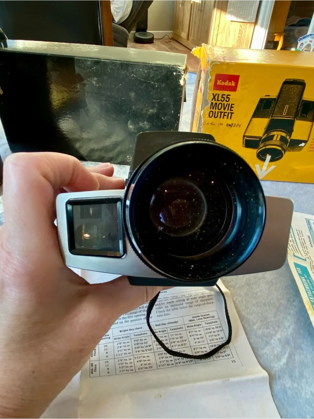 Vintage Kodak Black and Silver XL55 Movie Outfit Camera & Case
